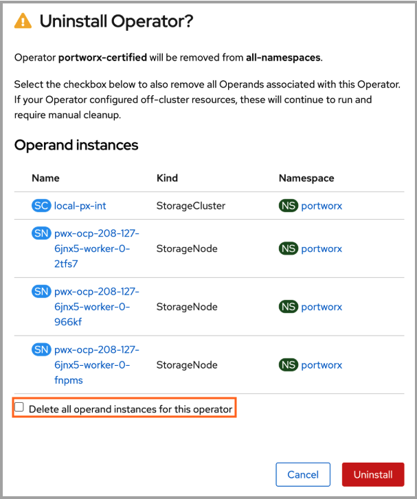 Uninstall Operator
