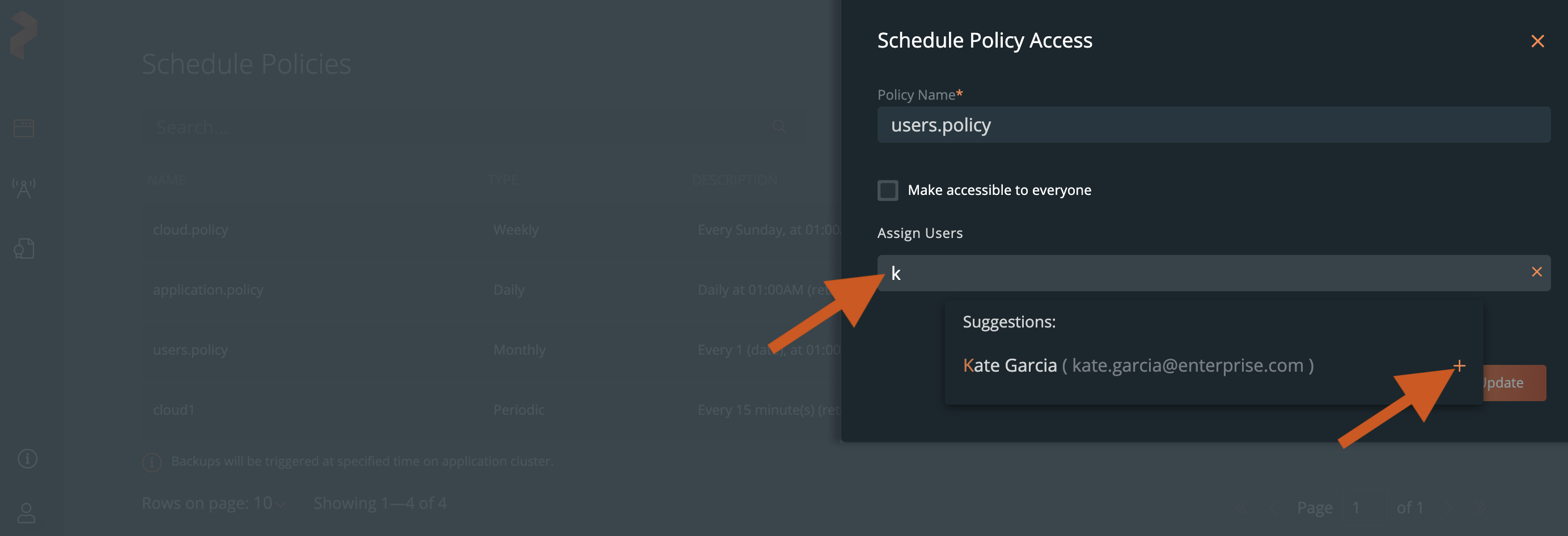 Add Schedule Policy to Collaborators