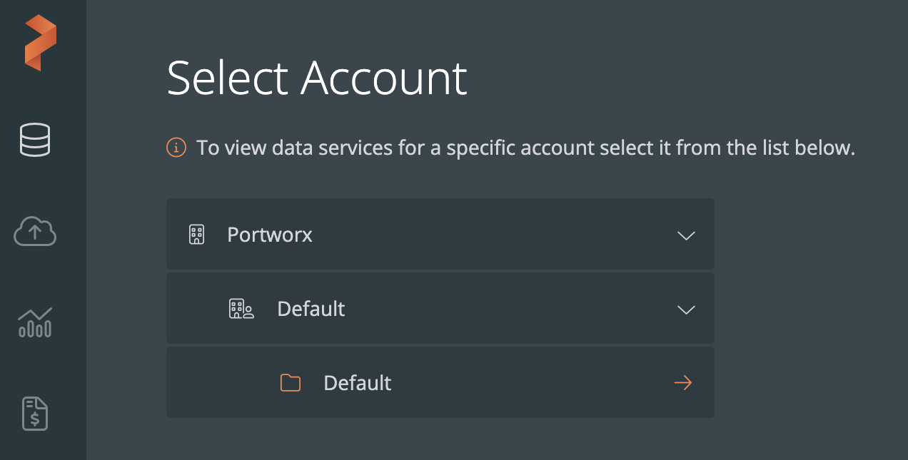 select account screen
