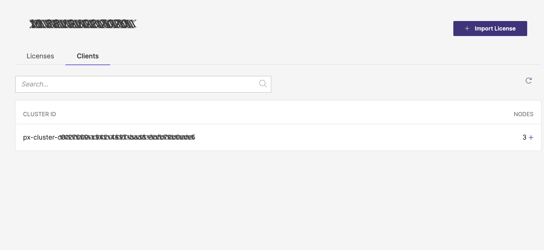 Cluster clients page