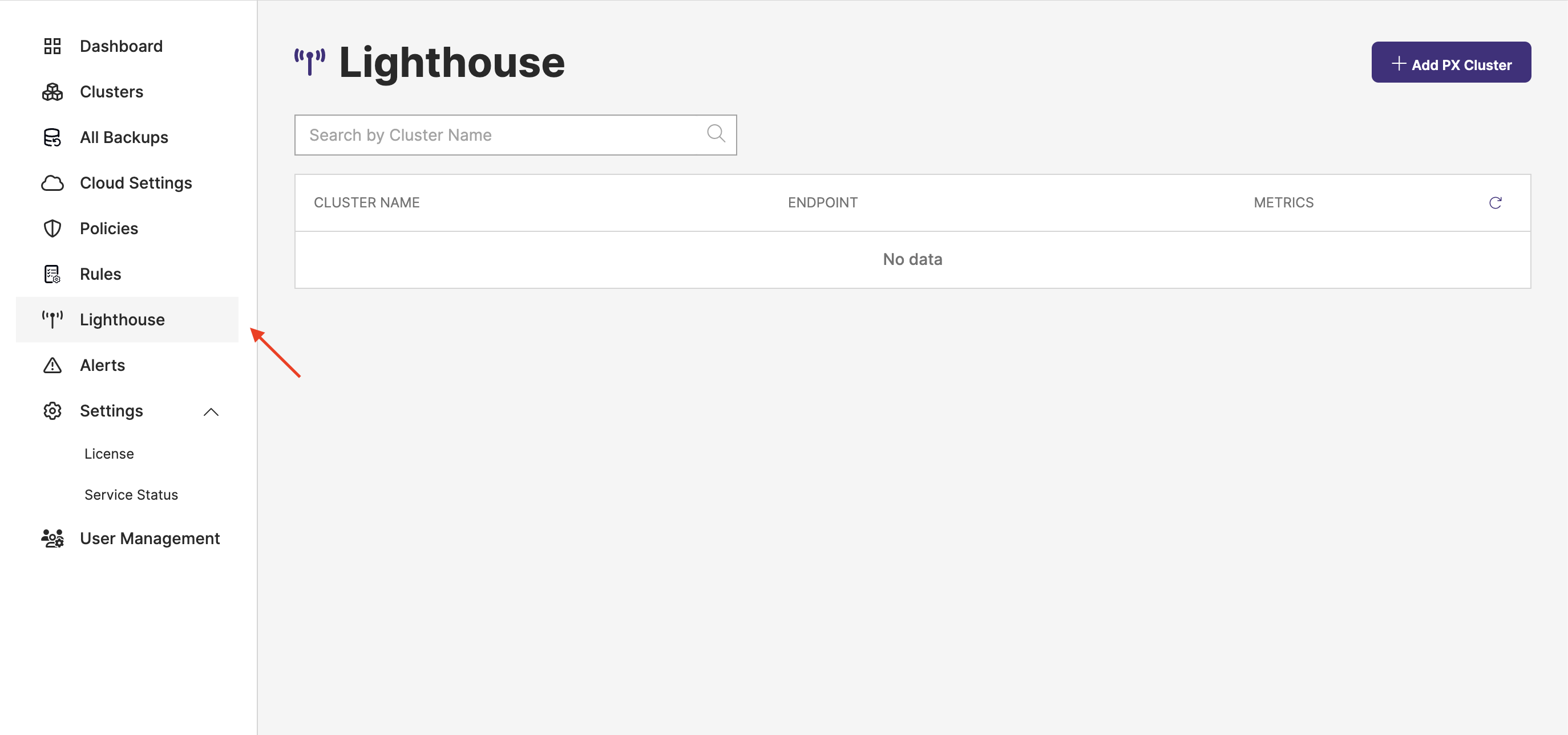 Select the Lighthouse icon