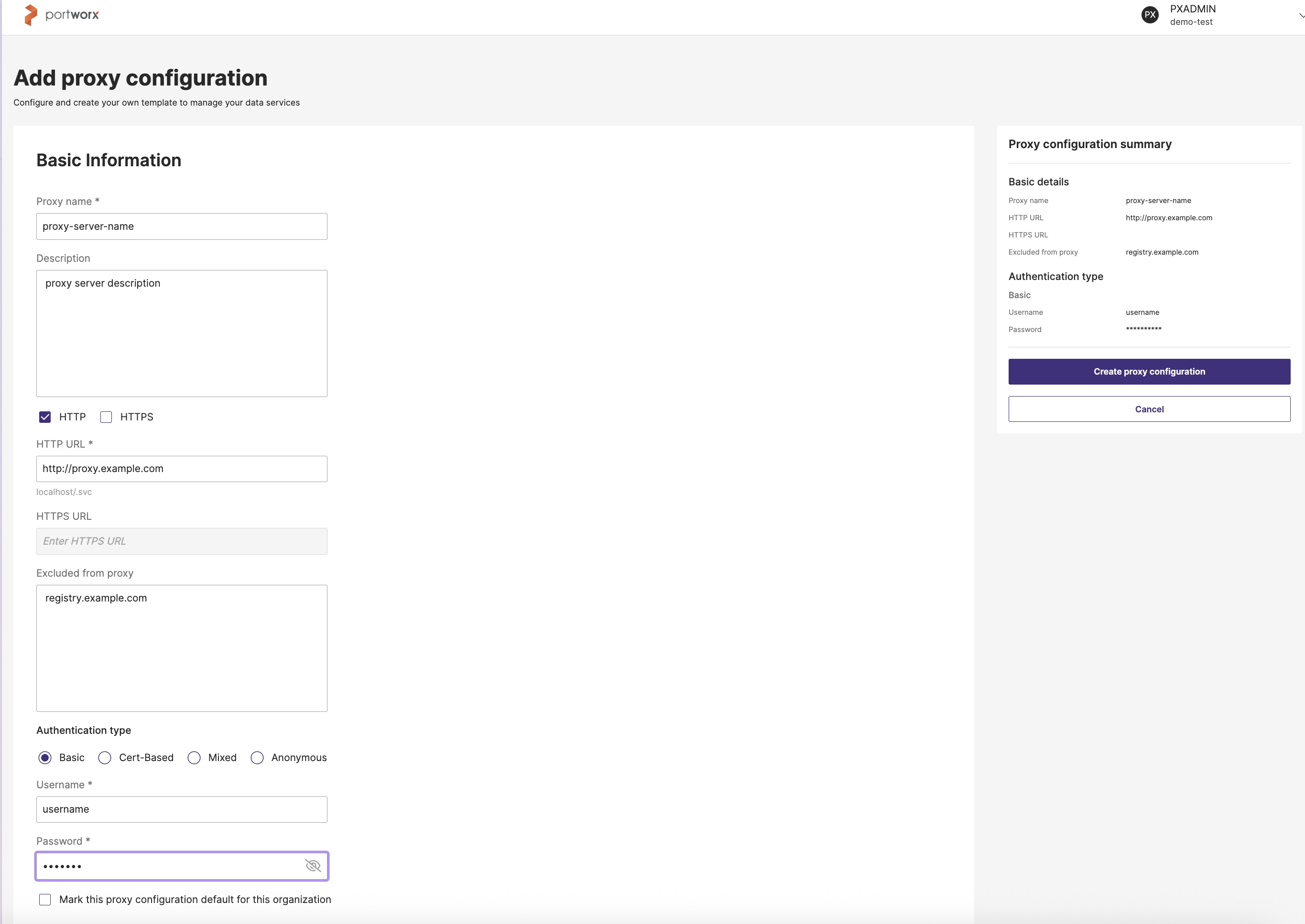 Add Proxy Configuration