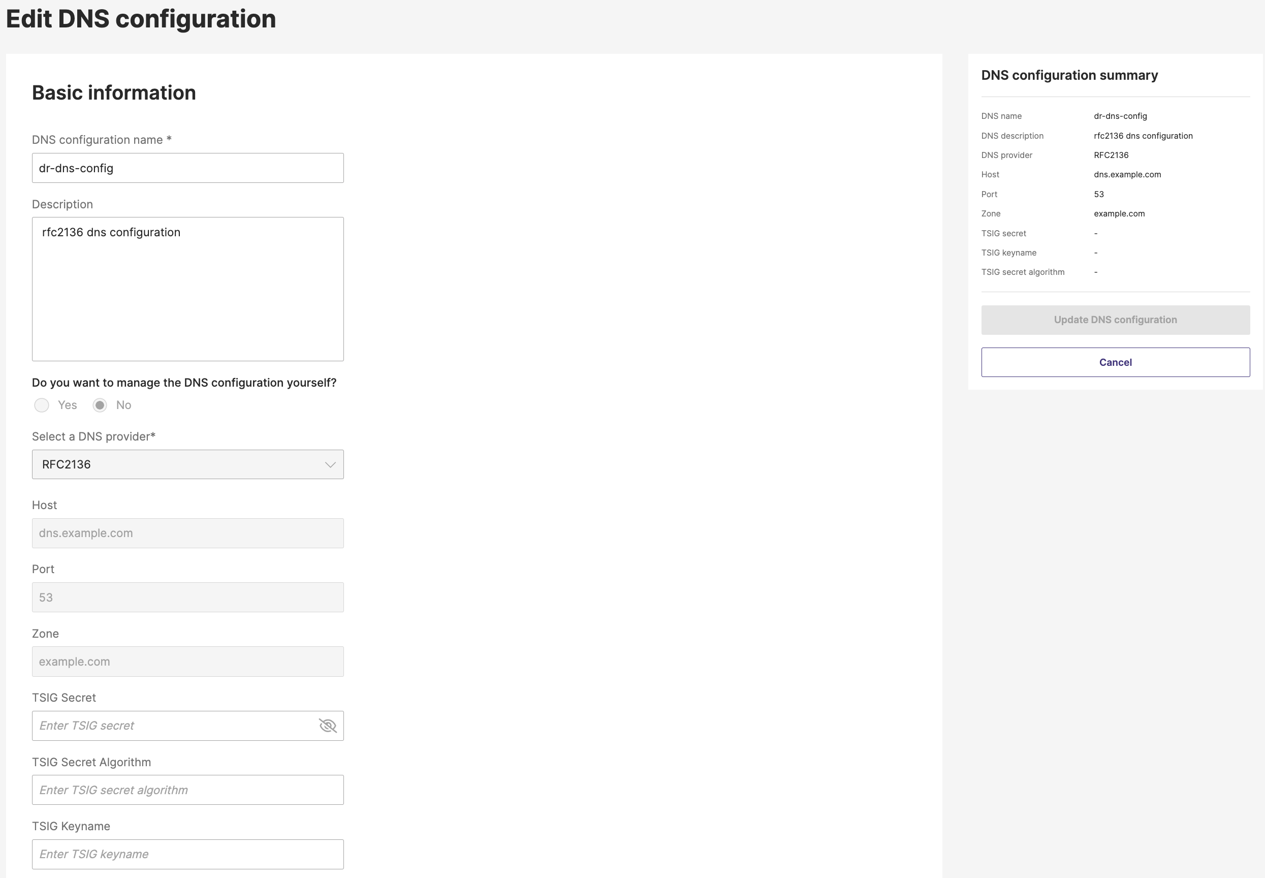 edit dns config