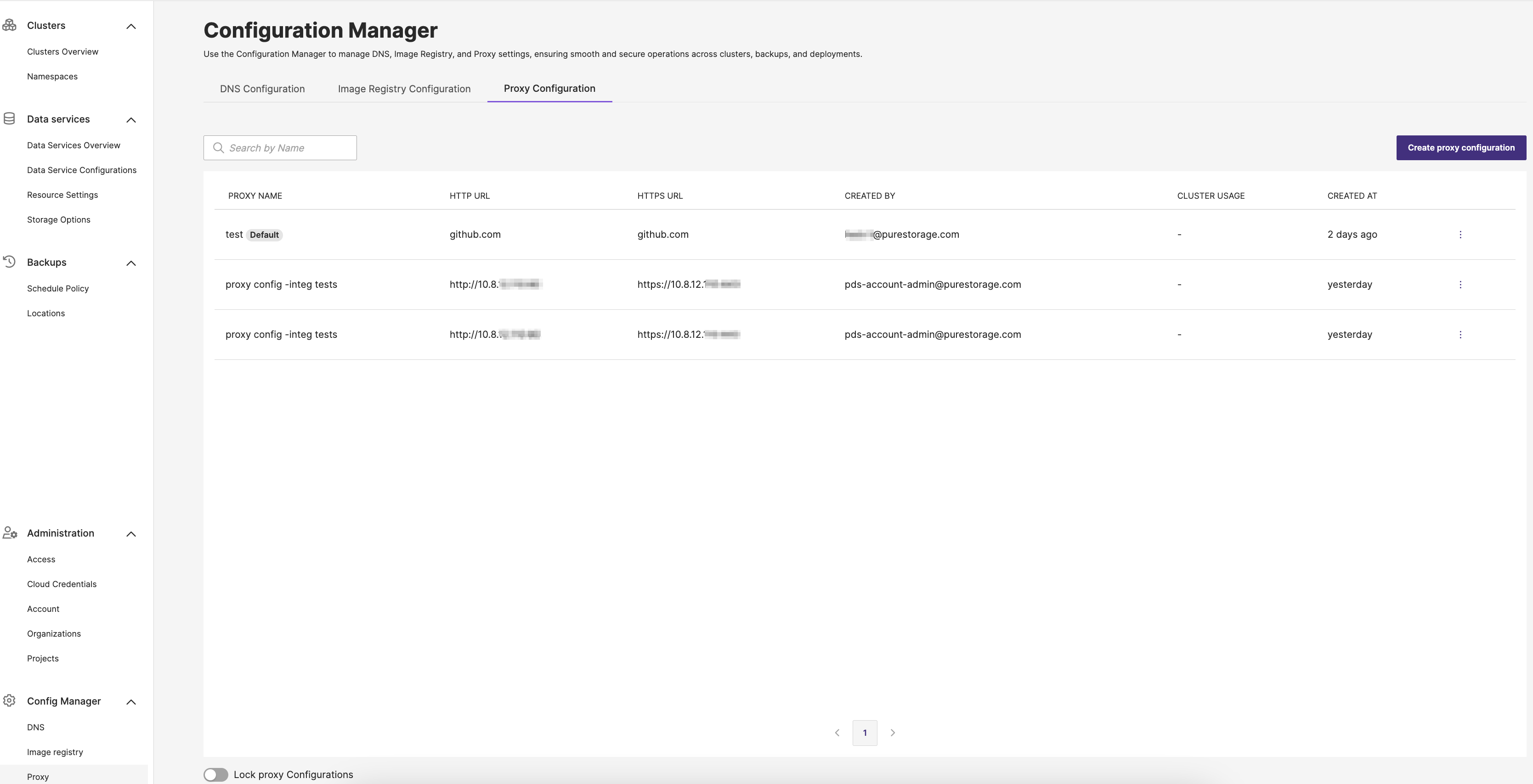 Proxy Configuration