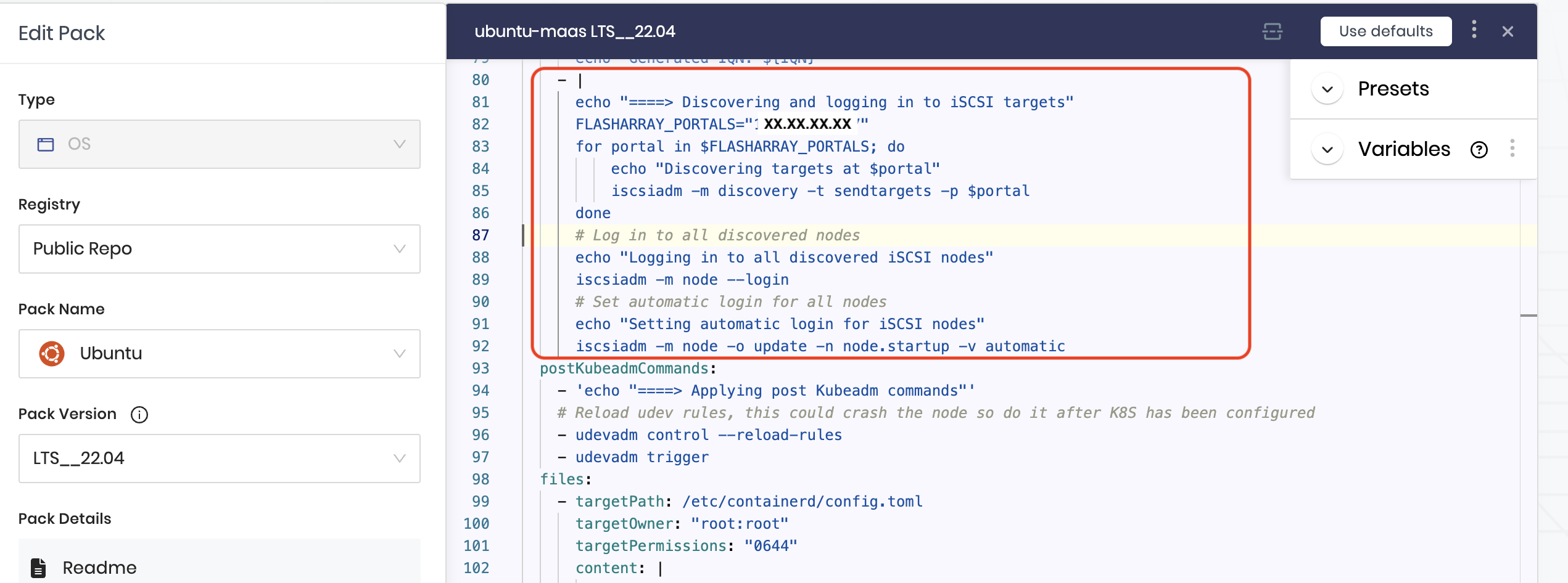 Discover iSCSI targets